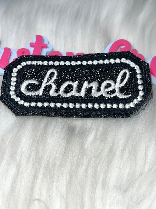 Black White Glitter Patch