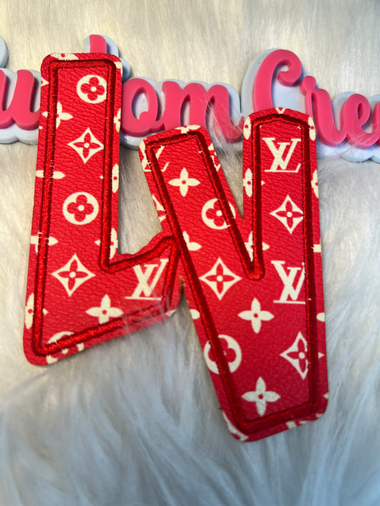 Red White LV faux leather