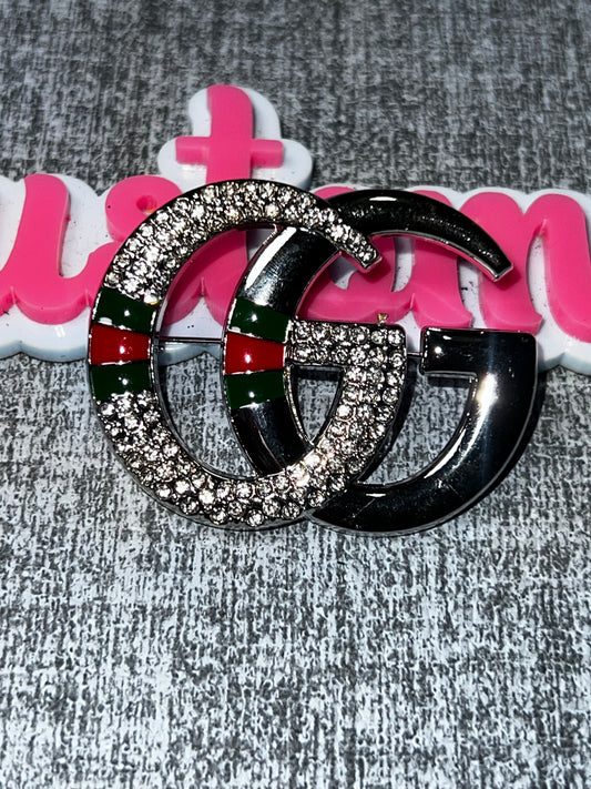 Crystal Double Letter Fashion Brooch Pin | Rhinestone Statement Brooch