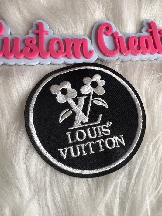 Black White LV flower circle