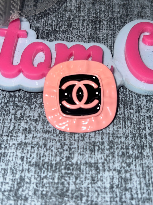 Blush Pink Square Logo Charm – Luxe Statement Charm