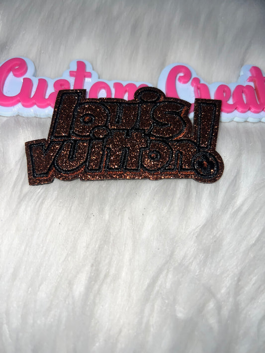 LV Glitter Text Patch (Brown Glitter)