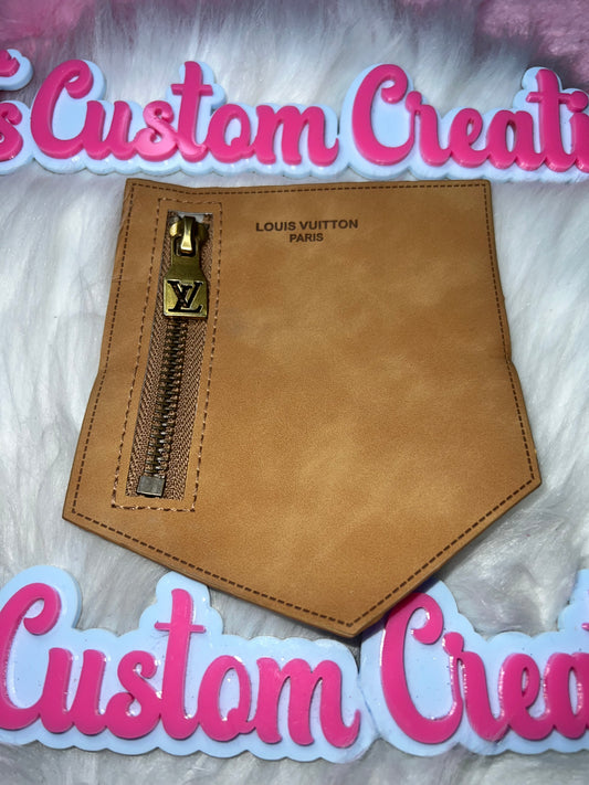 Zipper Pocket Patch – Faux Leather Craft Embellishment
