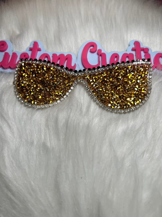 Gold Silver Trim Bling Glasses