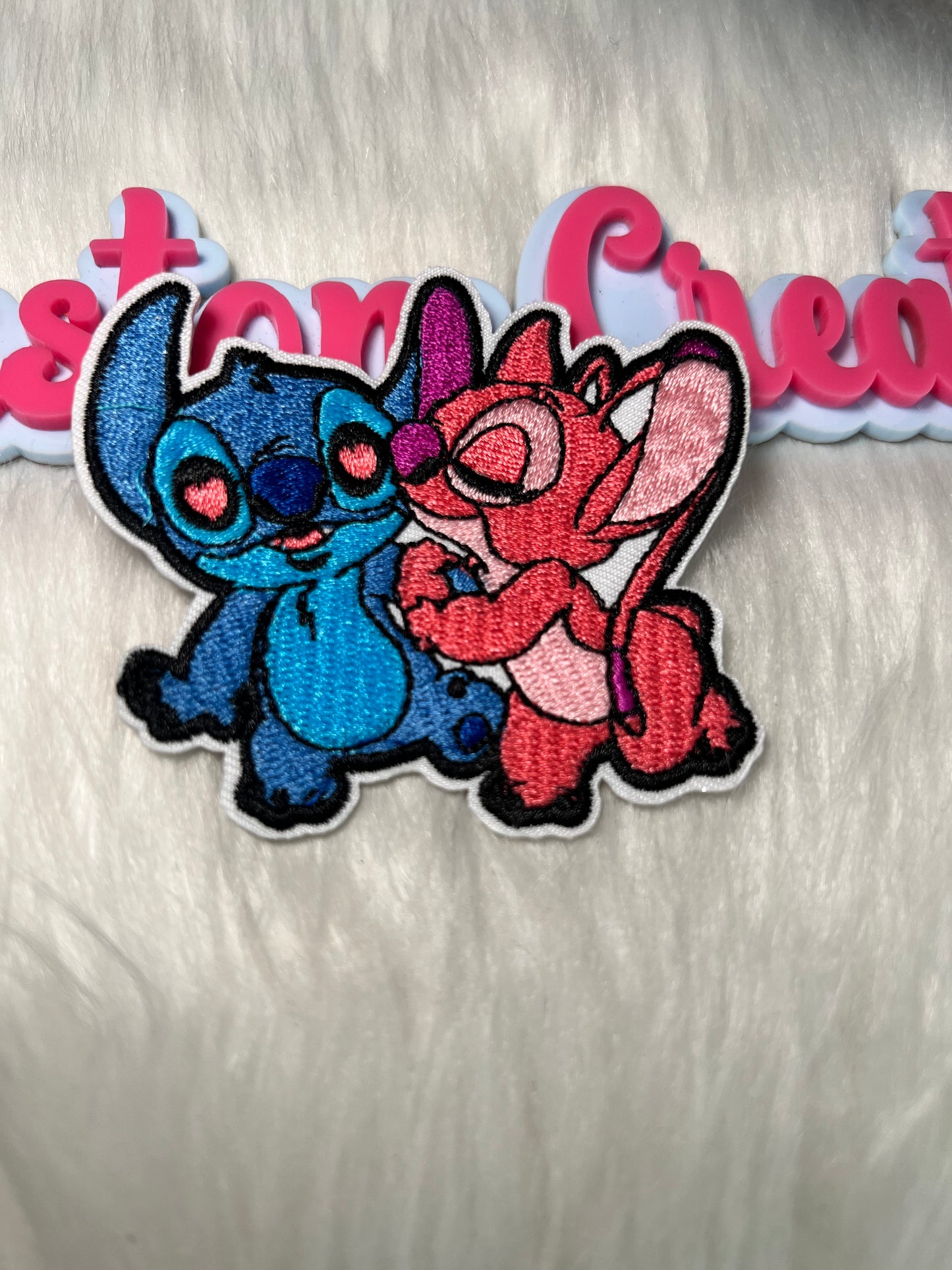 💙💕 Stitch & Angel Kiss Iron-On Patch 2