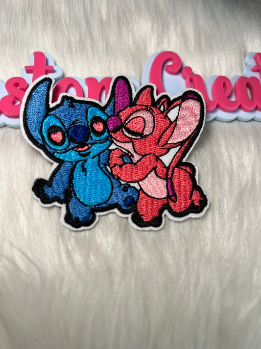 💙💕 Stitch & Angel Kiss Iron-On Patch 2