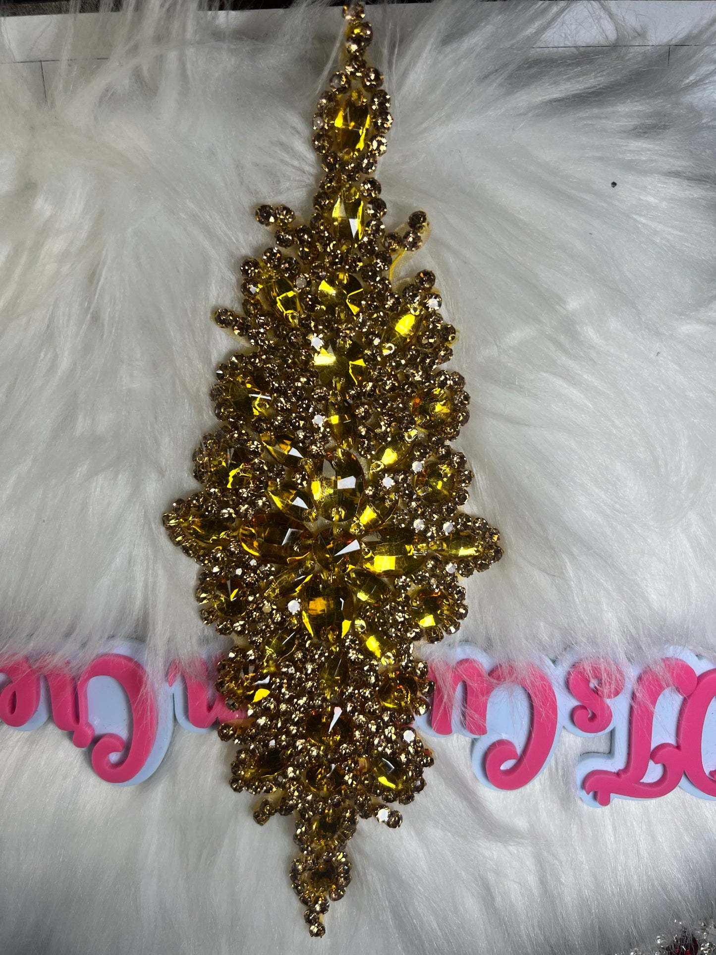 💛 Gold Crystal Iron-On Appliqué