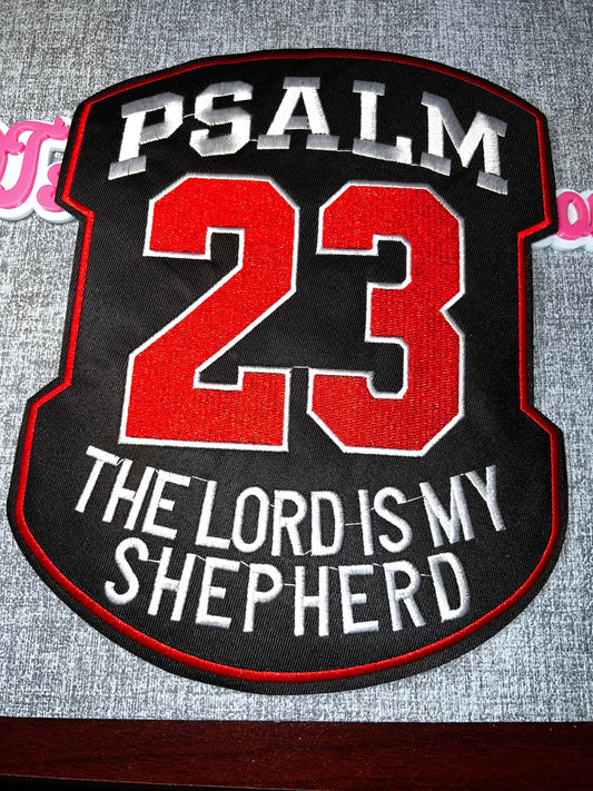 Psalm 23 Iron-On Patch – Embroidered Applique Large