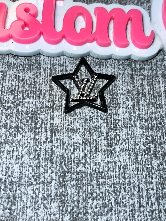 Black Star Luxe Letter Rhinestone Flat Back Charm – Bling DIY Embellishment