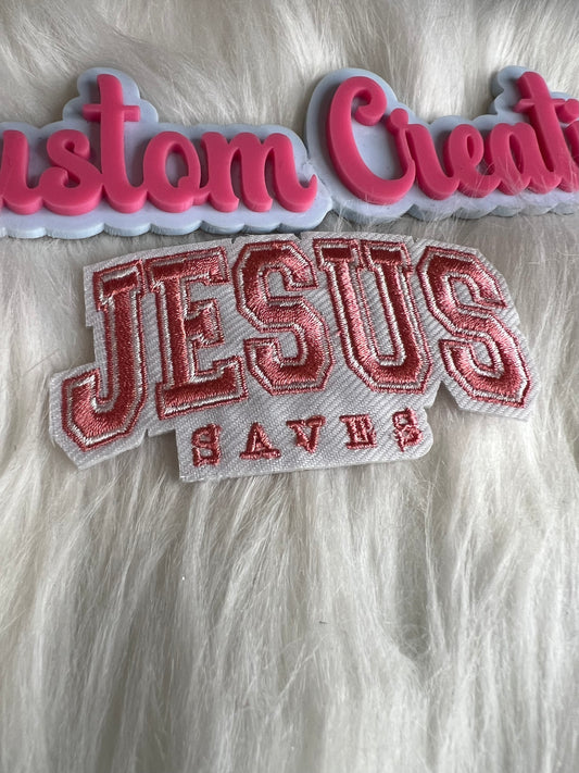 Pink White Jesus Saves