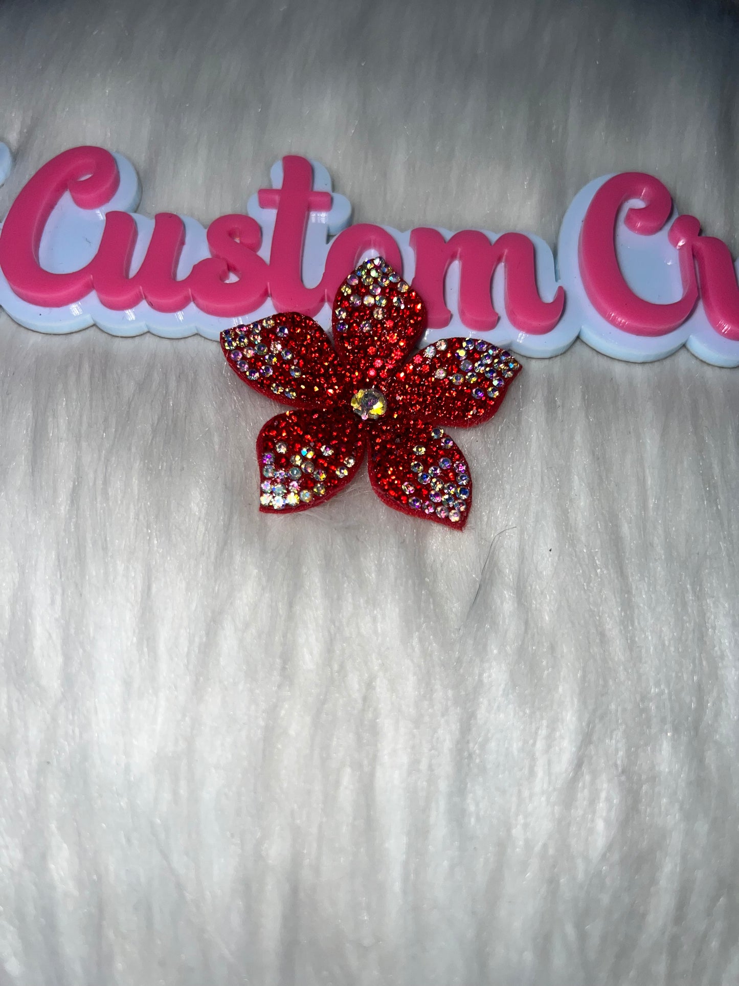 ❤️ Ruby Red Rhinestone Flower Patch