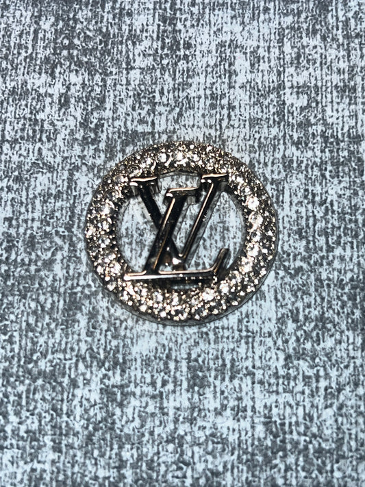 Rhinestone Circle Letter Luxe Flat Back Metal Charm – Bling DIY Craft Charm