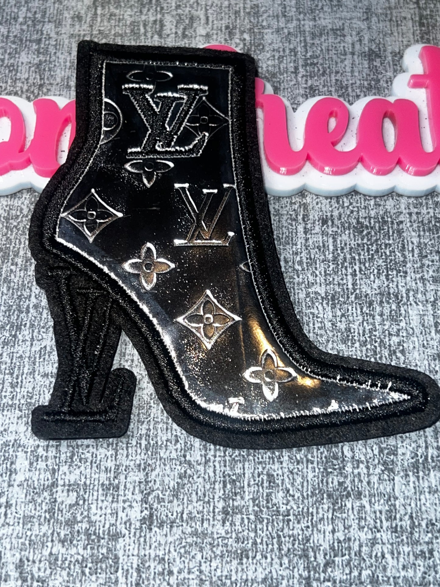 Metallic Black Fashion Boot Decorative Patch – Fashion Statement Patch