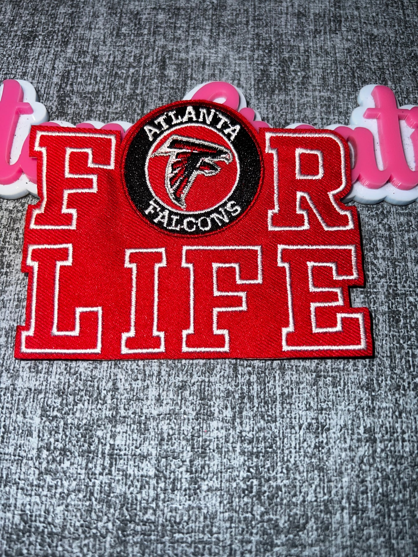Red Statement Word Embroidered Iron-On Patch | Decorative Appliqué