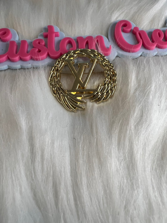 Gold LV Brooch