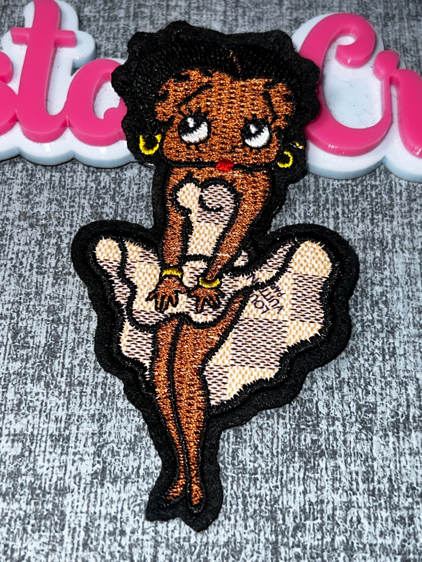 Glam Girl Patch Checker Dress – Fashion Embroidered Iron On Patch Stylish Applique DIY Clothing