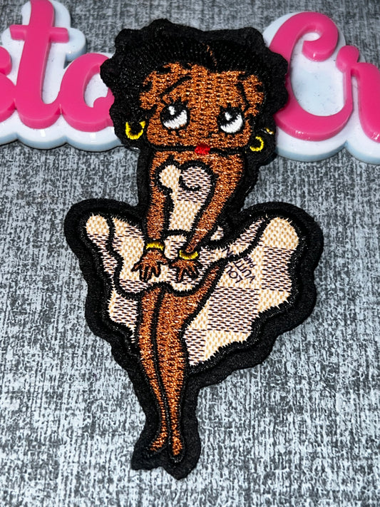 Glam Girl Patch Checker Dress – Fashion Embroidered Iron On Patch Stylish Applique DIY Clothing