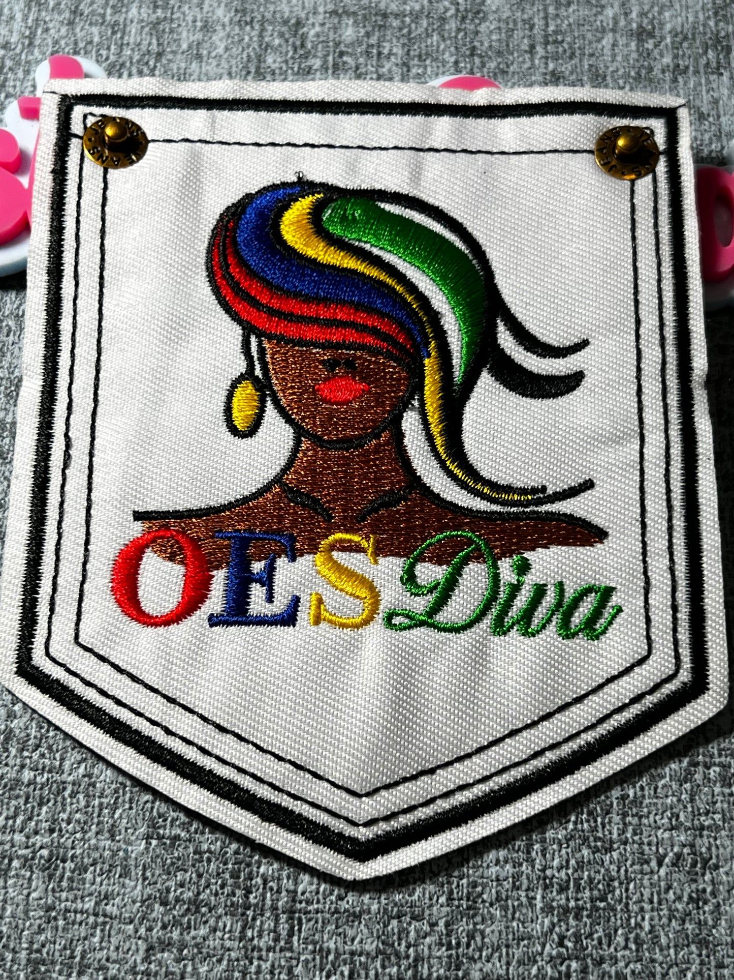 Queen Pocket Patch Black Girl Magic Multicolor Embroidered Iron On Patch Applique