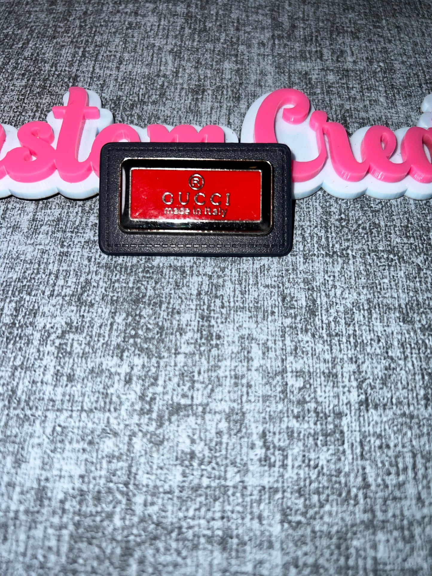Red Luxe Style Rectangle Tag – Embossed Designer-Inspired Look for DIY Projects
