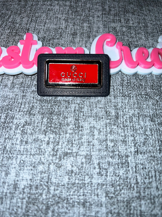 Red Luxe Style Rectangle Tag – Embossed Designer-Inspired Look for DIY Projects