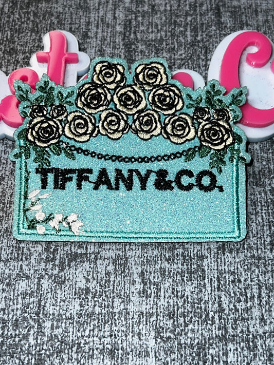 Floral Glitter Sign Patch – Embroidered Applique