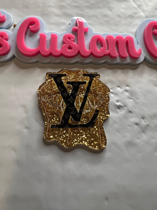 Gold Glitter Black LV