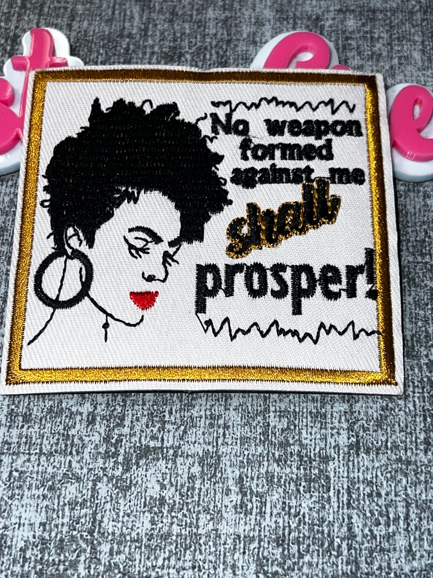 No Weapon Formed Patch – Faith Quote Embroidered Applique