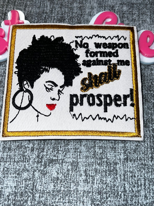 No Weapon Formed Patch – Faith Quote Embroidered Applique
