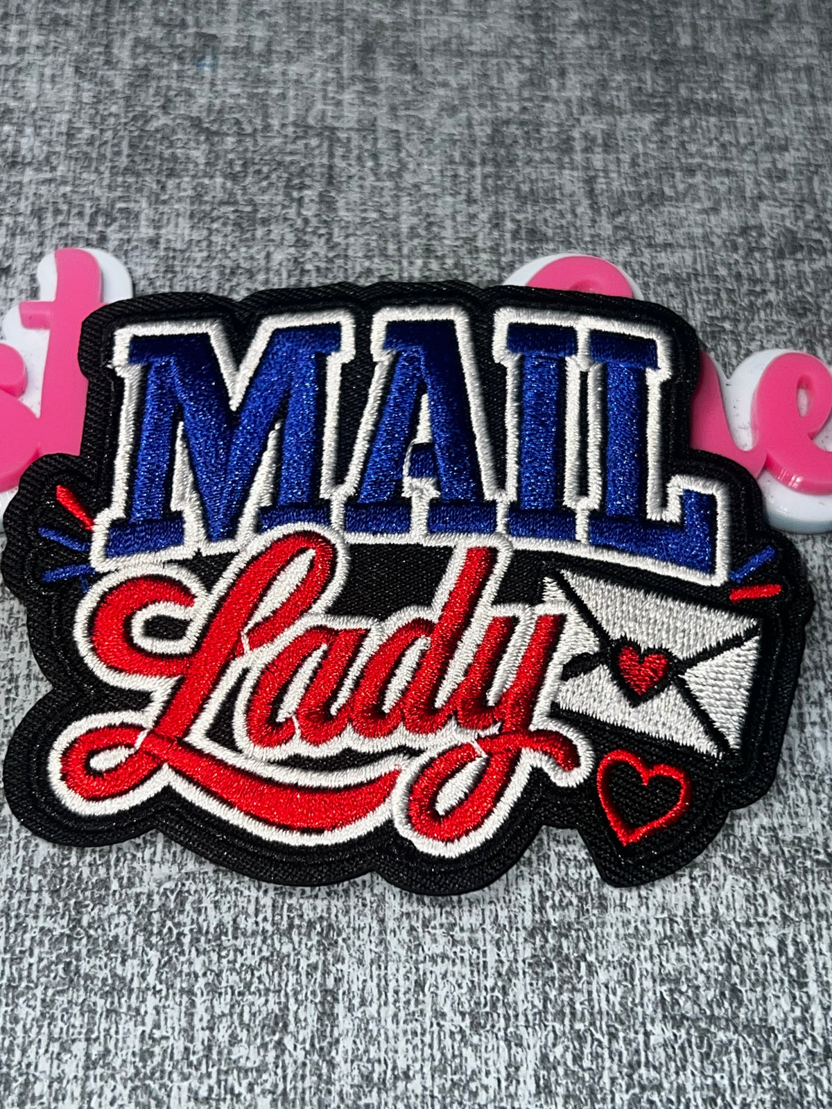 Mail Lady Envelope Patch – Embroidered Postal Worker Applique