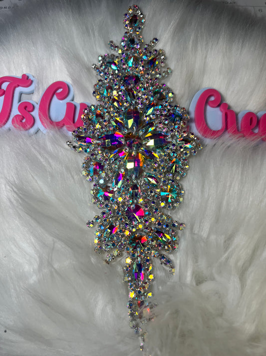 Crystal AB Crystal Iron-On Appliqué (3” x 9”)