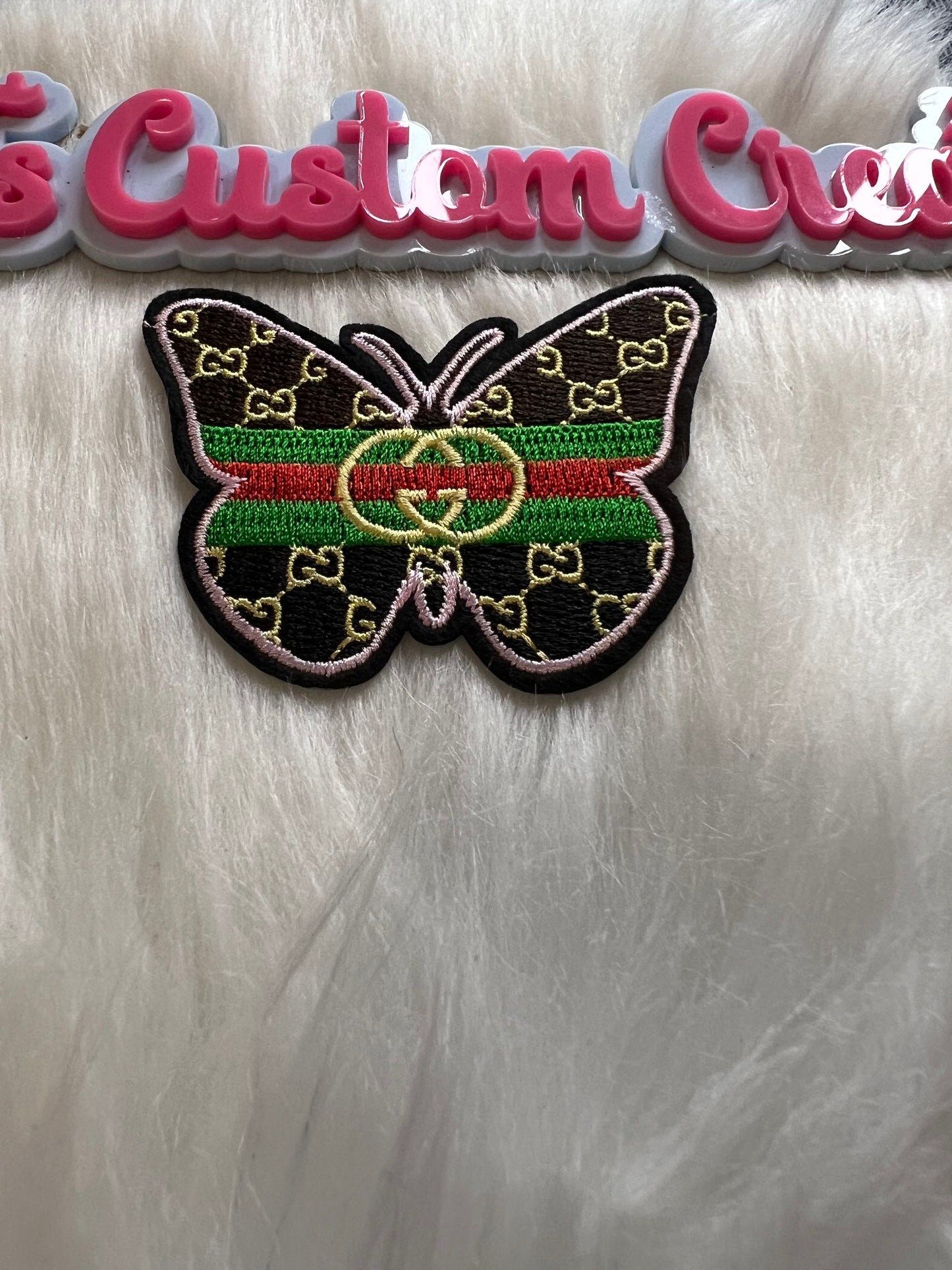 Pink trim Brown GG Butterfly