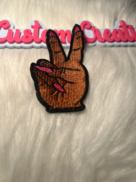 Peace Fingers Pink polish