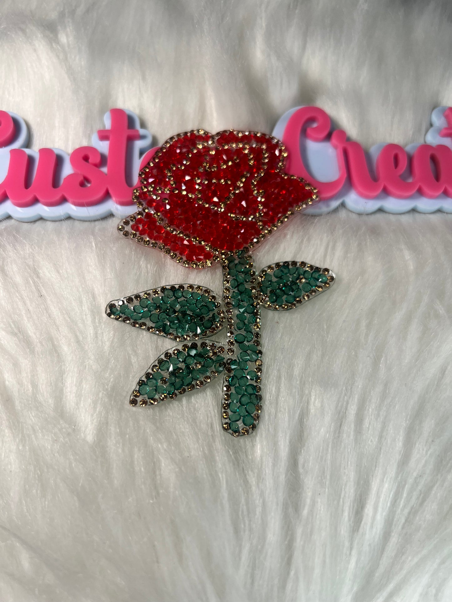 ❤️ Red Rose Crystal Iron-On Patch