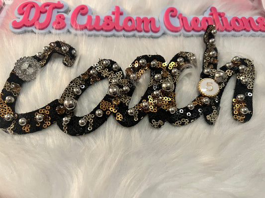 Sequin Coach Black Gold