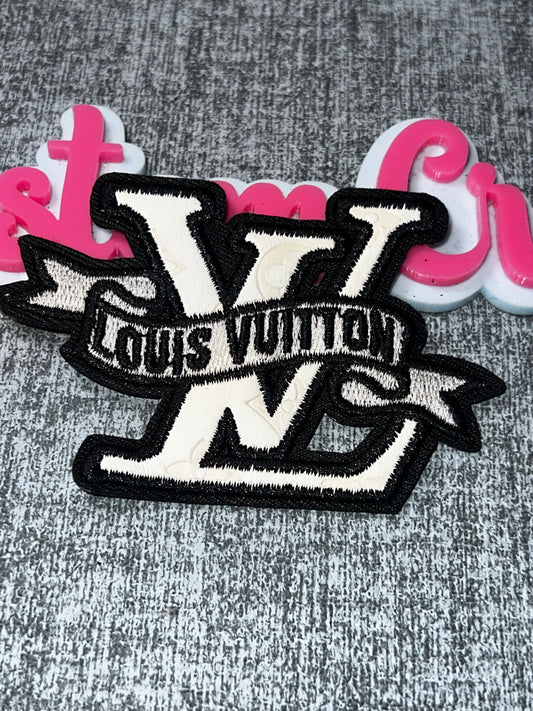 White Black Ribbon Letter Fashion Patch – Embroidered Applique for Jackets, Bags & Hats