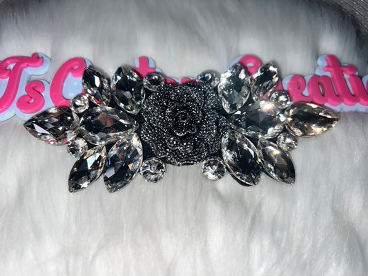 🤍 Clear Crystal Rose Rhinestone Patch