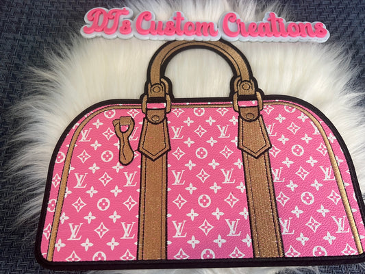 Pink Faux Leather Duffel Bag