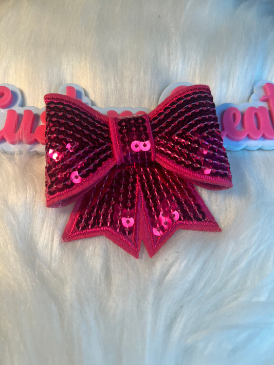 Sequin Hot Pink Bow