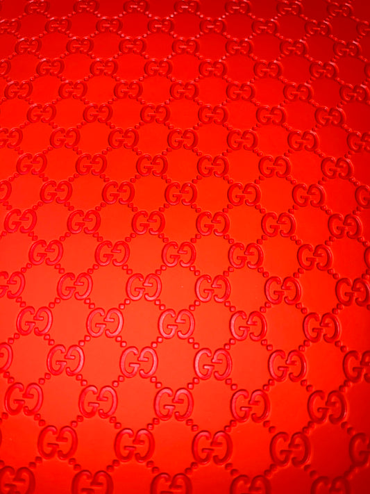 Bright Orange Embossed Faux Leather Sheet