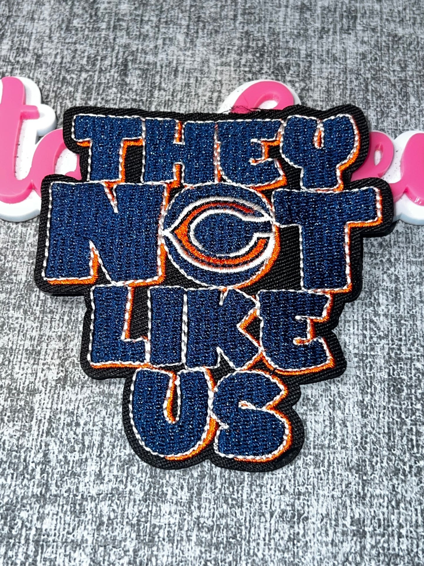 Navy Orange Motto Patch – Embroidered Iron On Applique