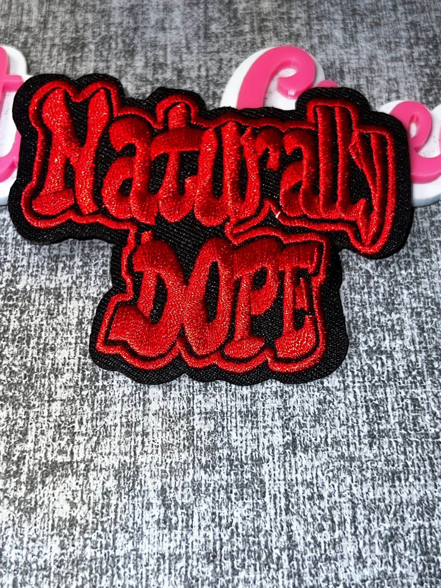 Natural Dope Red Patch – Embroidered Iron On Applique