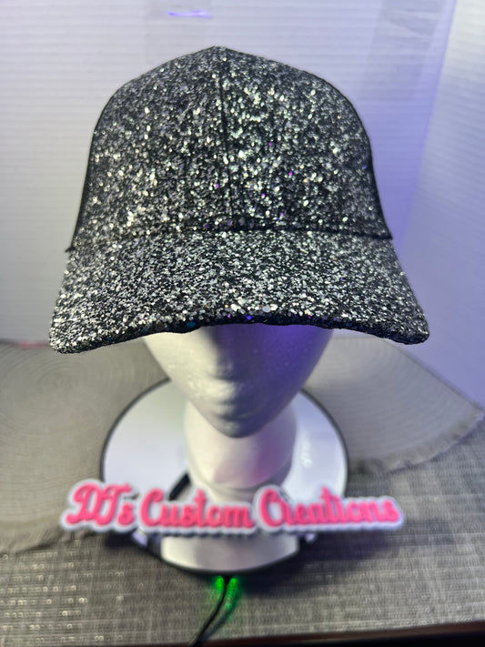 Black Heavy Glitter Hat