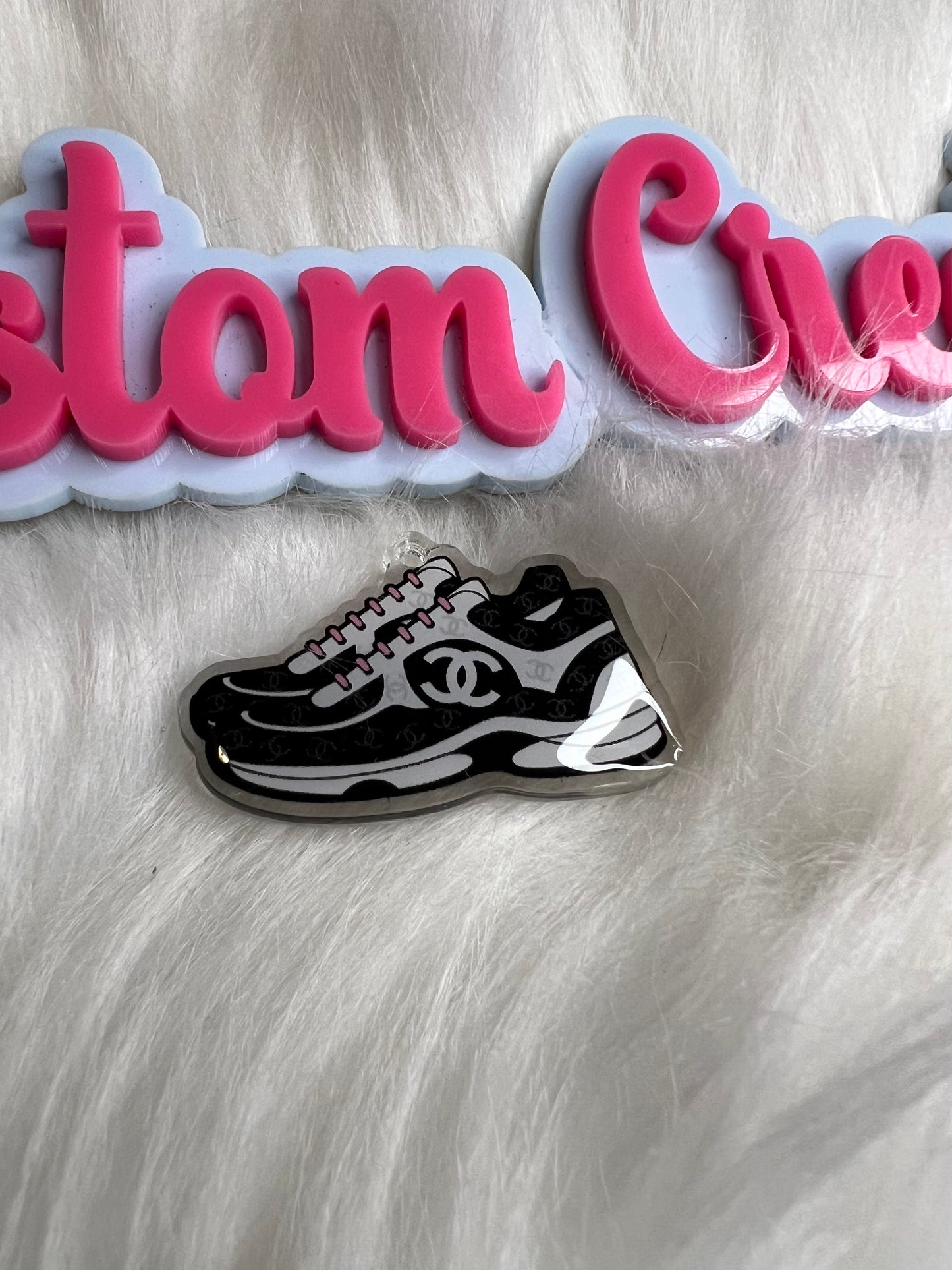 Black White CC tennis shoes