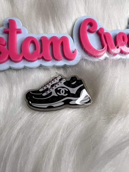 Black White CC tennis shoes