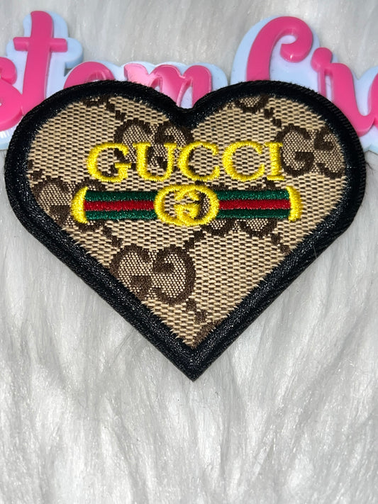 Tan Heart Stripe Patch