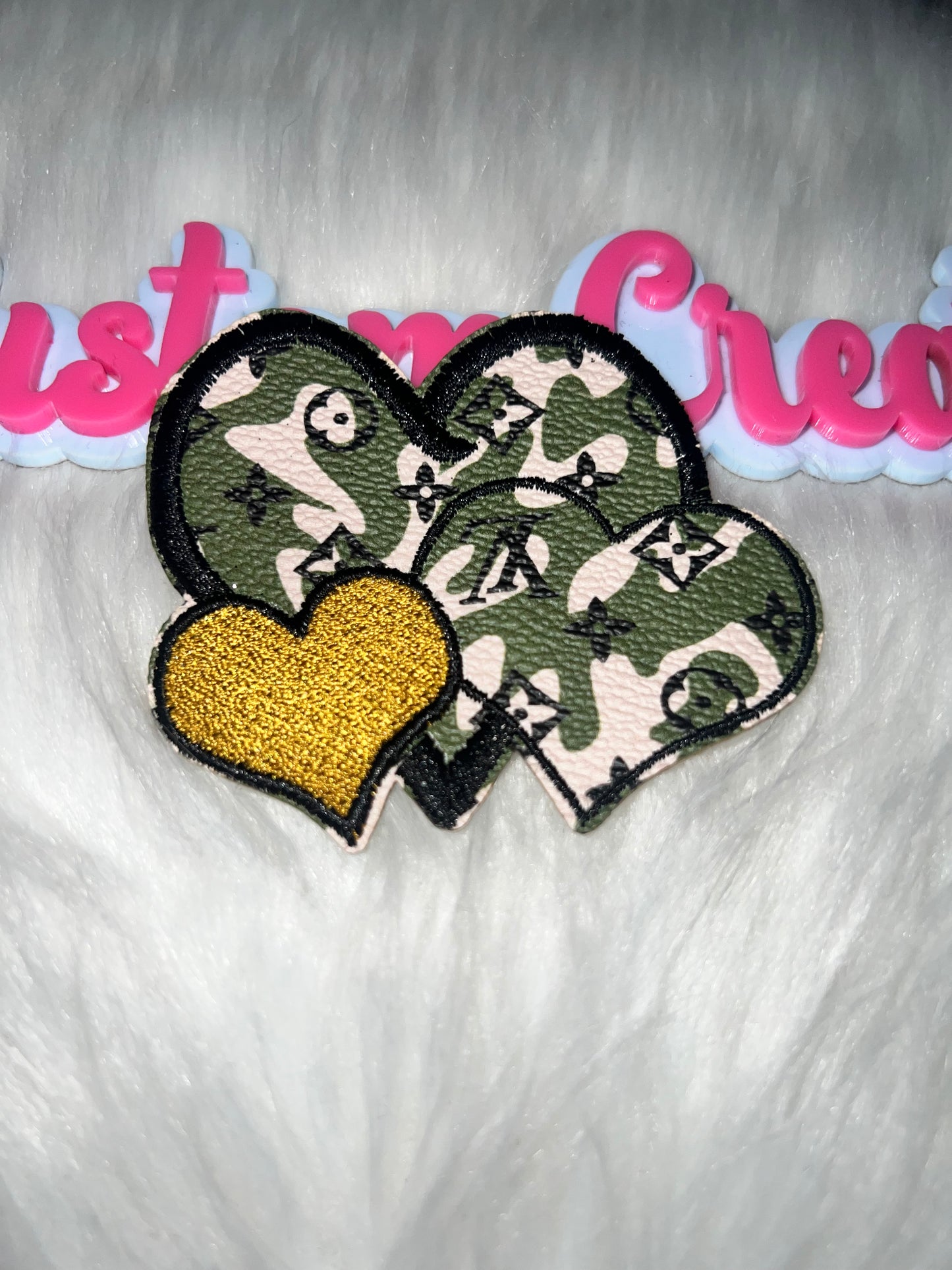 Triple Heart Camo LV & Gold Patch