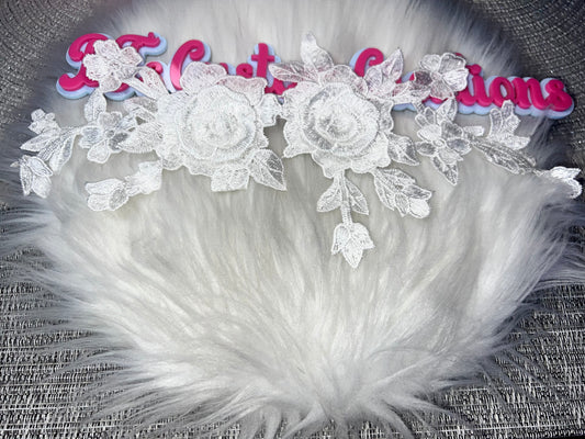 White 3D Floral Lace Appliqué