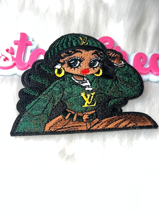 Fashion Girl Embroidered Patch