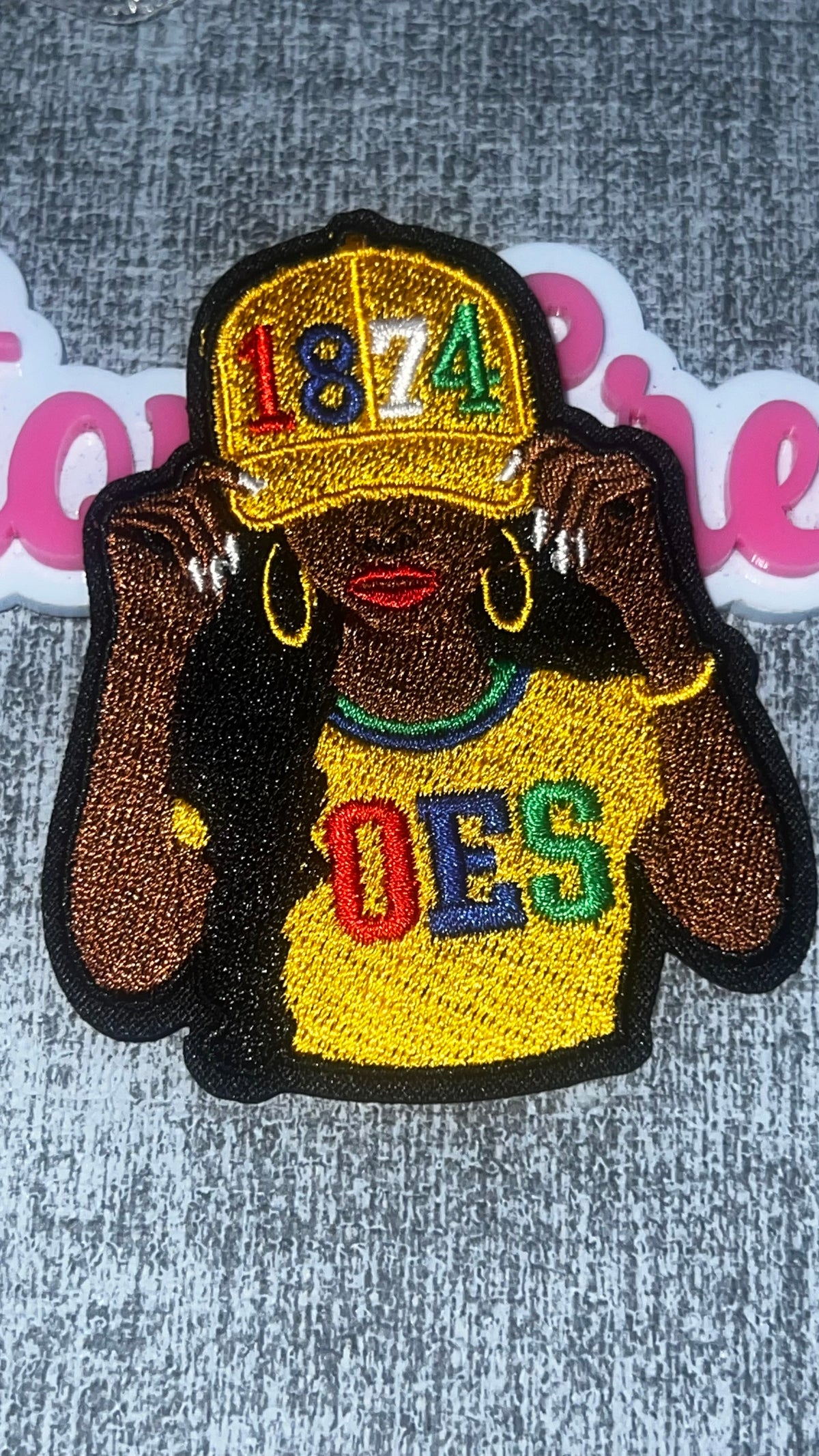 OES 1874 Woman Gold Cap Patch – Embroidered Iron-On Applique