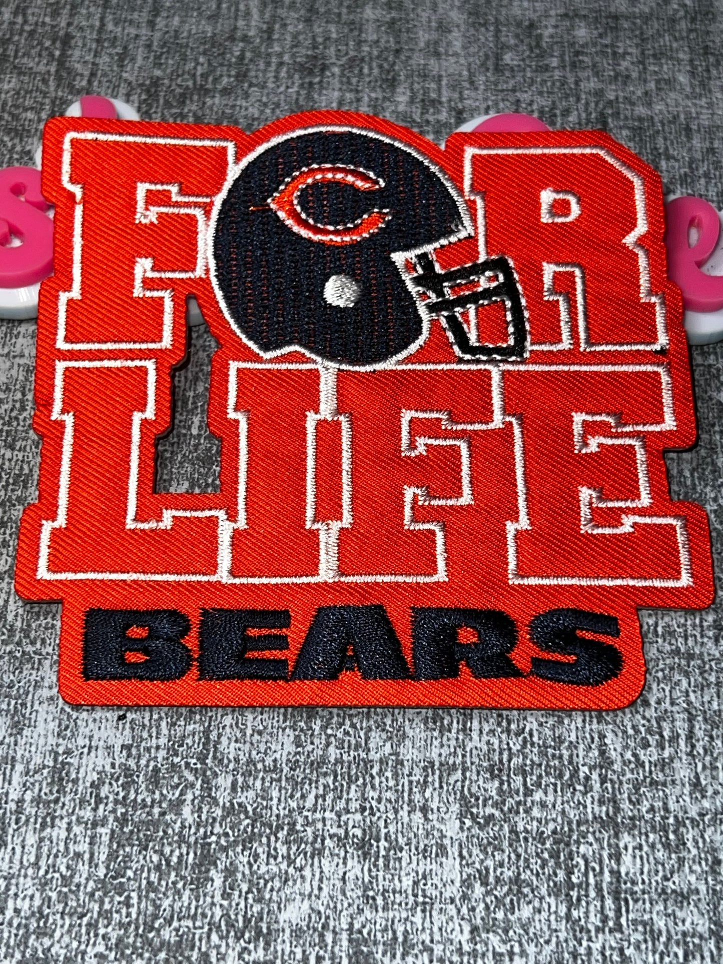 For Life” Orange Embroidered Iron-On Patch